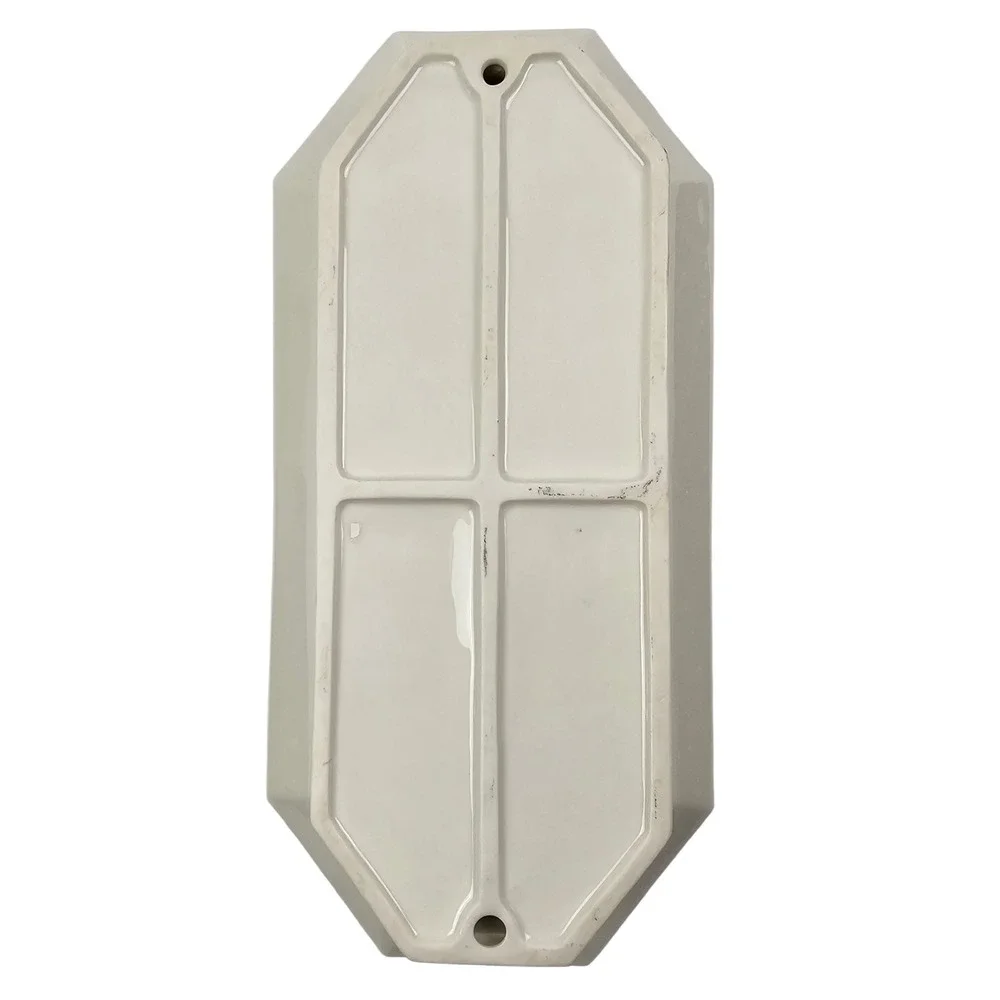 Octagonal Ceramic Serving Tray Marble Pattern Rim Gold Trim Cream Tan 11.5 inch